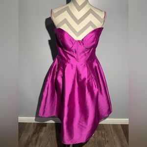 Fashion Nova Pink Pleated Strapless Dress